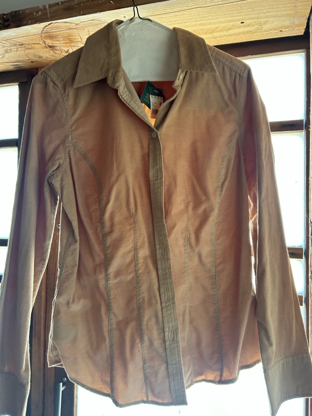 Eddie Bauer Tan Corduroy Button-Up Shirt